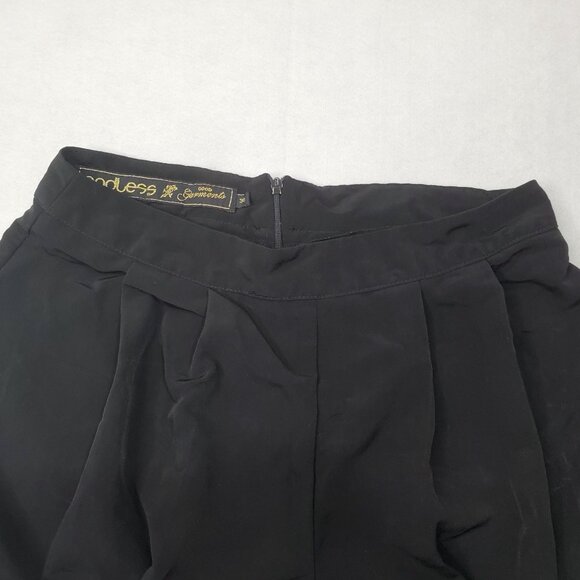 Endless Shorts Black Polyester Pleated Hem Women's 4 - Picture 7 of 16